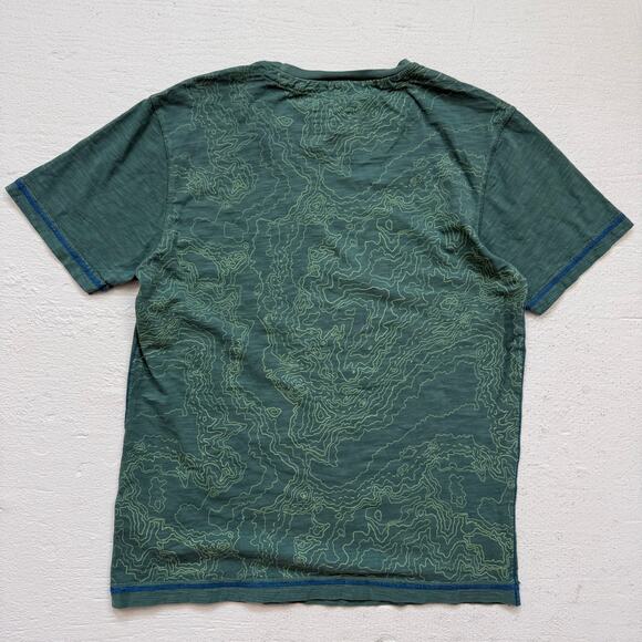 Mantaray Mens Green Graphic T-Shirt Small VW Van Surf Scene Embroidered Tee - Picture 5 of 5